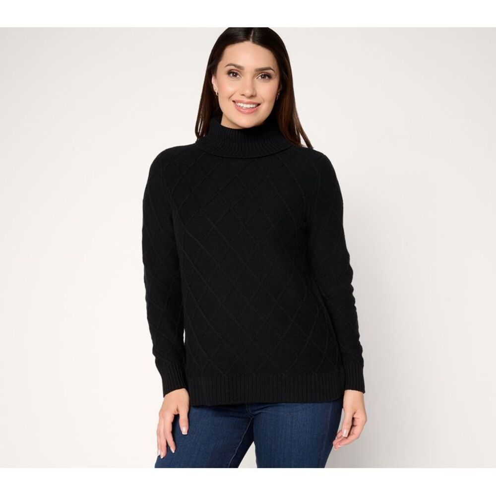 Joan Rivers Classics Collection Women's Top Sweater Sz XL Make Your Black